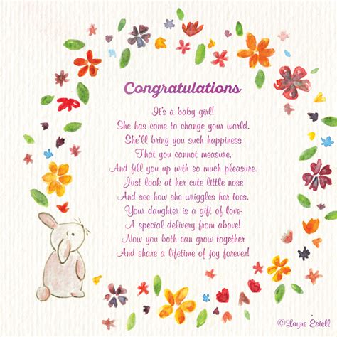 Congratulations Its A Baby Girl Seasonal Words With Layne Estell