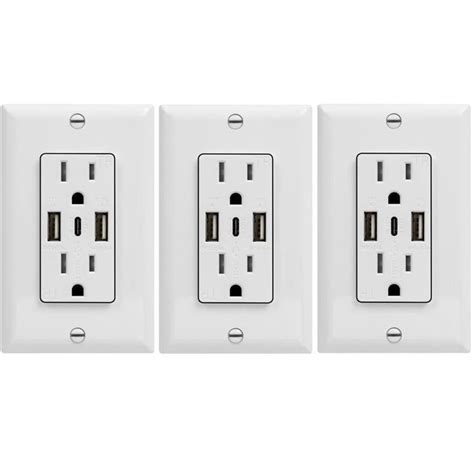 Topgreener 15 Amp Tamper Resistant Residential Duplex Usb Outlet Type A