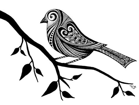 Birds Doodle Art Coloring Page Ink A Doodle Do Printable Coloring Book