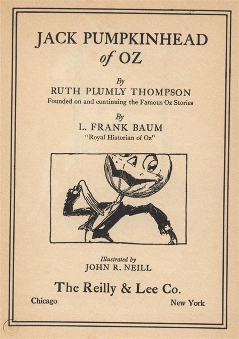 Jack Pumpkinhead Of Oz 1929 First Edition Ruth Plumly Thompsonjohn