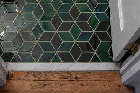 Emerald Green Floor Tile Handmade Ceramic Tiles Artisan Tiles Green