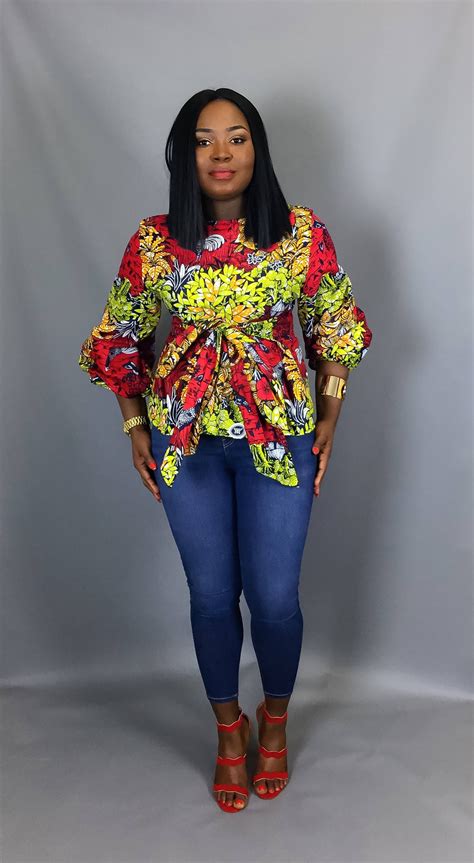 African Print Topafrican Print Fabricblouseswomens Clothingdashiki Topsrobe Wax In 2021