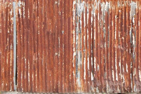 Undulating Rusty Iron Panel Rusted Metal Corrugated Metal Metal