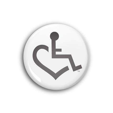 White Wheelchair Heart Button By Buttons 3e Loves Wheelchair Heart