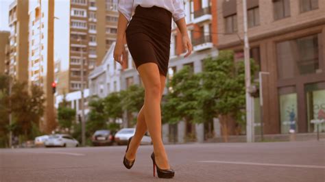 Close Up Female Legs Walking Along Sidewalk Stock Footage Sbv 326349809