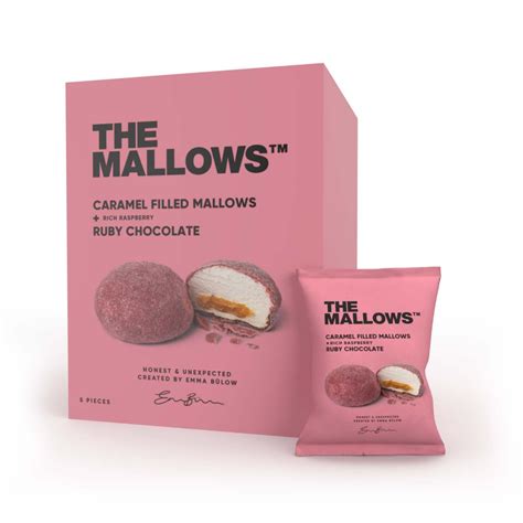 The Mallows Caramel Filled Mallow Ruby Chocolate Box 5 Stk