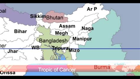 India Tropic Of Cancer IST Line YouTube