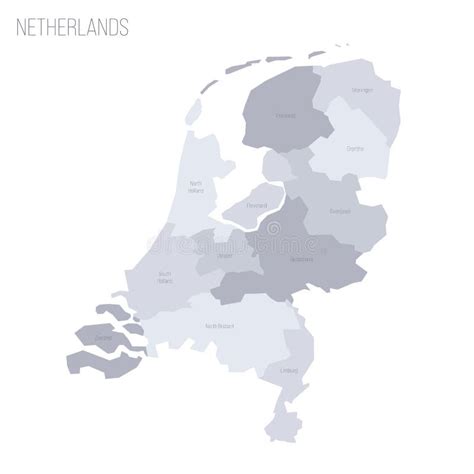 netherlands political map of administrative divisions stock vector illustration of area