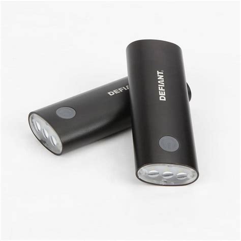Defiant Rechargeable Led Flashlight And Power Bank In Black 2 Pack