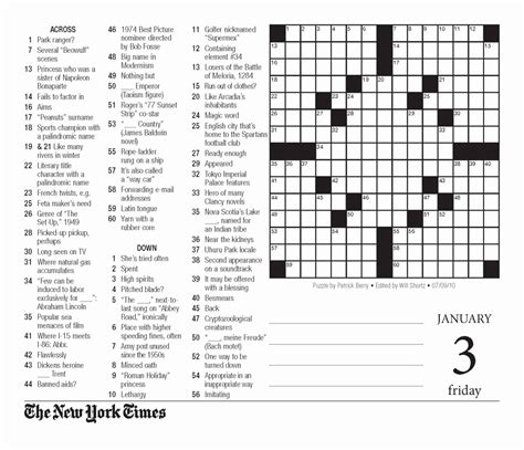 Follow the clues and attempt to fill in all the puzzle's squares. Printable Crossword Puzzles New York Times | Printable ...