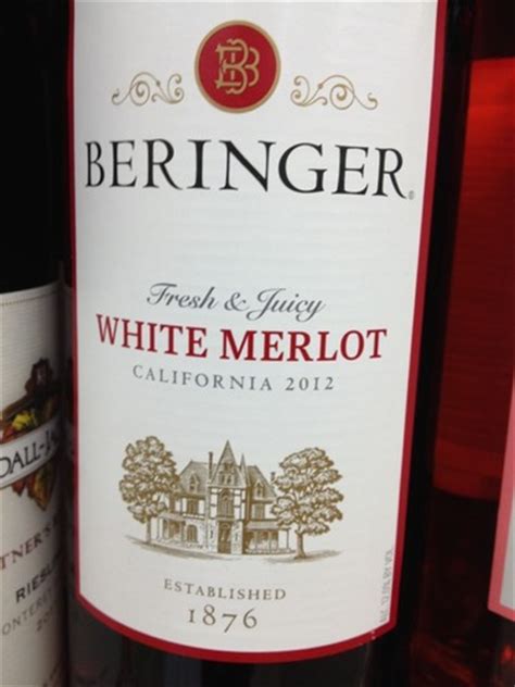 Beringer Vineyards White Merlot 2012 Wine Info