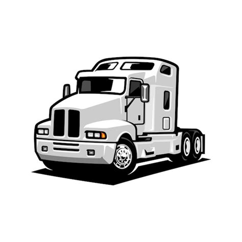 Premium Vector Semi Truck Illustration Isolated Icon Vector