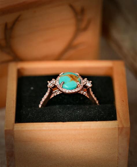 Turquoise Wedding Rings Turquoise Ring Engagement Flower Engagement