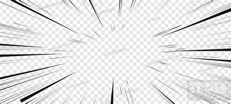 Manga Speed Lines Comic Anime Radial Effect On Transparent Background