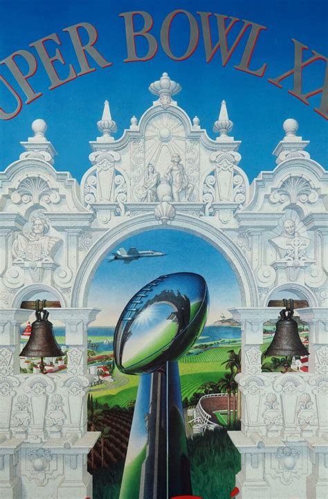 1987 Super Bowl Xxii Poster Denver Vs Washington Vintage Etsy
