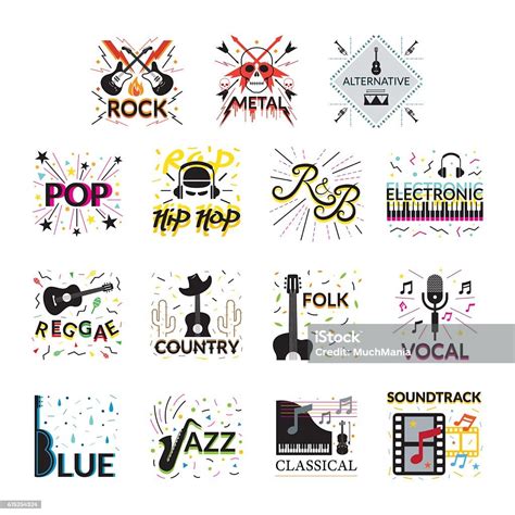 Music Genres Signs And Symbols Stock Illustration Download Image Now