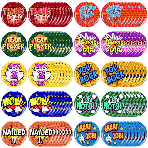 Buy 10 Style 80 Pcs Reward Button Pins Team Award For Employees