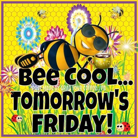 Bee Cool Tomorrows Friday Tomorrowisfriday Bees Flowers Tomorrow Is Friday Friday