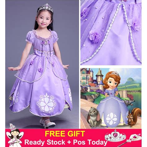 Sofia The First Princess Girls Fancy Costume Party Dress Shopee