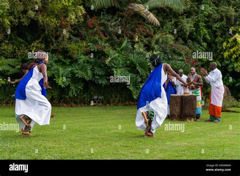 Rwandan Female Dancers Performing Traditional Rwandan Intore Dance With
