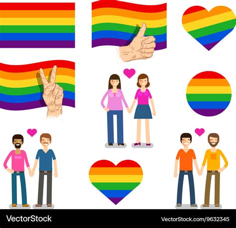 Symbol Logo Banner Flag Lgbt Lesbian Gay Vector Image