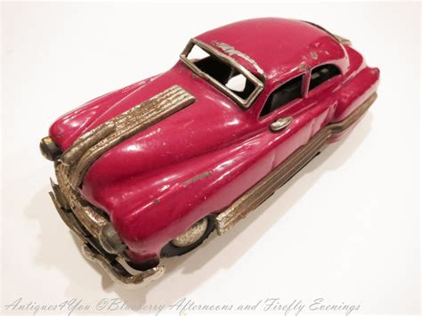 Vintage Tin Toy Car Japanese 1960s Mij Made In Japan Red