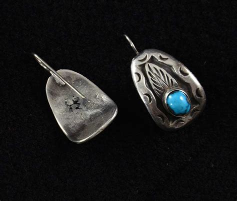Vintage Dangle Silver Turquoise Navajo Earrings Hoel S Indian Shop