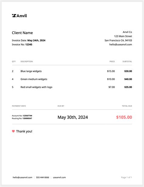 Github Anvilcohtml Pdf Invoice Template An Html Invoice Template