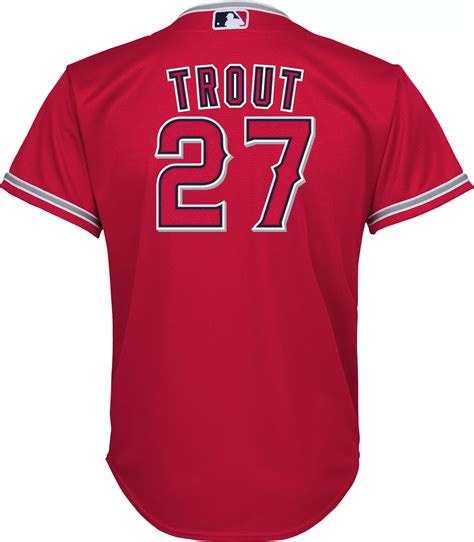 Nike Youth Replica Los Angeles Angels Mike Trout 27 Cool Base Red