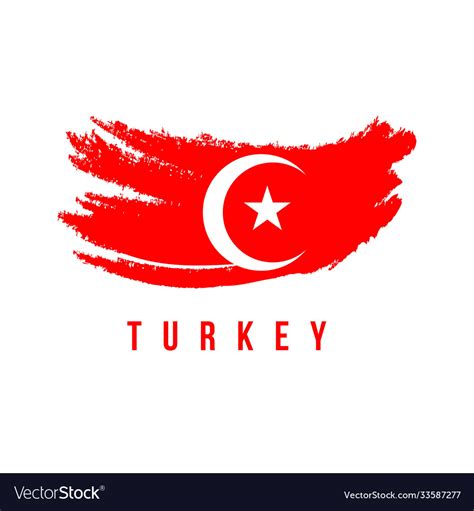 Turkey Flag Brush Logo Template Design Royalty Free Vector