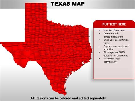 Usa Texas State Powerpoint County Editable Ppt Maps And Templates