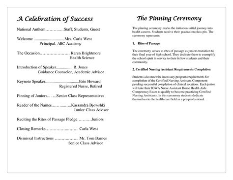 Printable Graduation Program Template