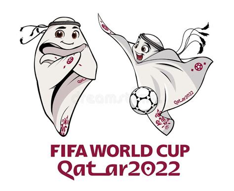 Mascots Fifa World Cup Qatar 2022 With Official Logo Stock Illustration