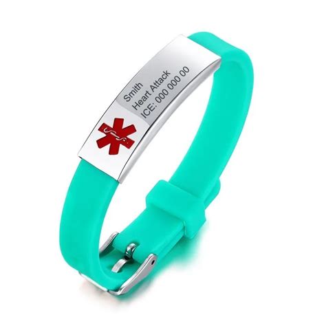Silicone Sport Medical Alert Id Bracelets For Men Woman Customize