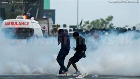 Police Fire Tear Gas And Water Cannons To Disperse Protesters Hiru