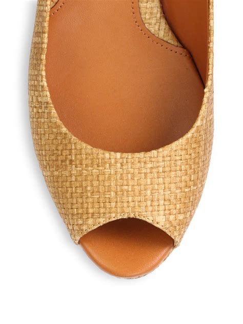 Tory Burch Rosalind Woven Raffia Wedge Sandals In Natural Lyst