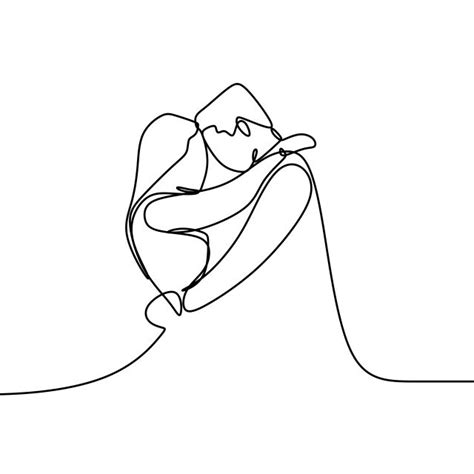 Couple In Love With Continuous One Line Drawing Vector Illustration Png