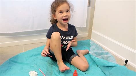 Chelsea Paints Her Toes By Herself Youtube