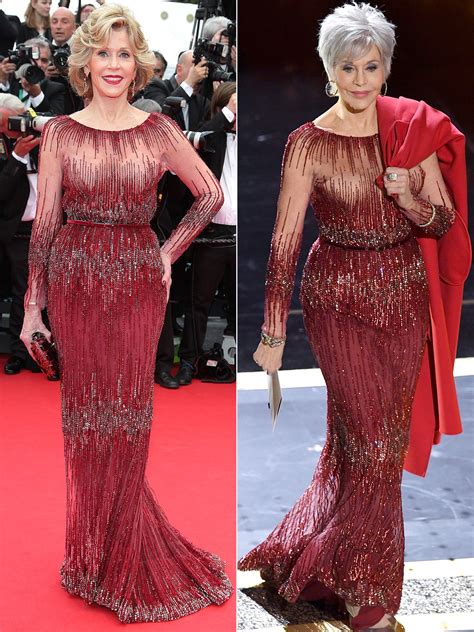 Grace and frankie star jane fonda attended the 2020 oscars in a red elie saab gown and a red coat. Oscars 2020: Jane Fonda Goes Gray, Wears Recycled Red ...