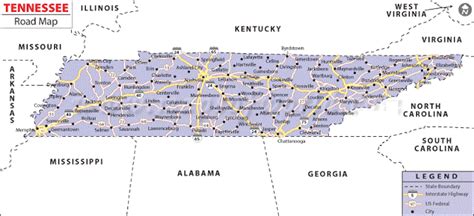 Map Of Tennessee State Map Of Usa United States Maps