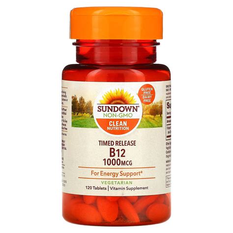Sundown Naturals Time Release Vitamin B12 1000 Mcg 120 Tablets