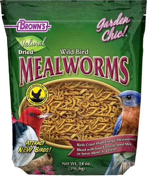 Browns Dried Mealworms For Wild Birds And Chickens 14 Oz Bag