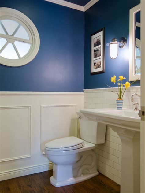 Traditional Blue Powder Room Design Ideas Remodels And Photos
