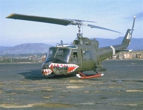 Uh 1 Huey With Shark Teeth Upon Its Arrival In Duc Pho Vietnam In July