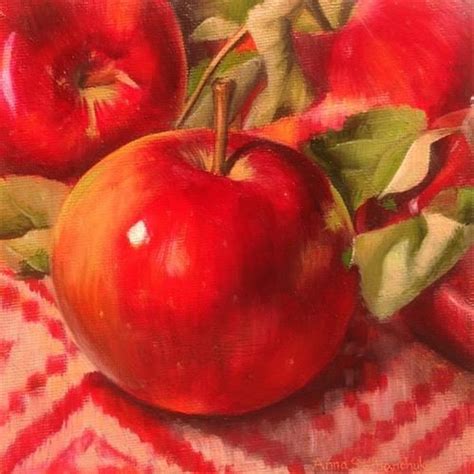 Daily Paintworks Red Apples Original Fine Art For Sale Anna