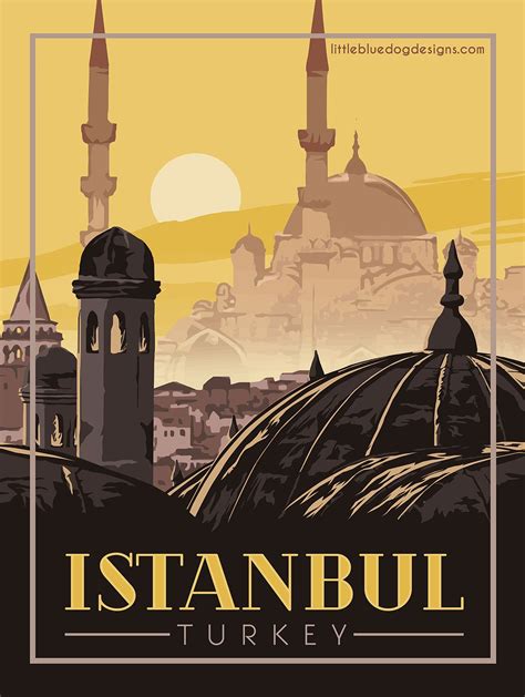 Istanbul Turkey Vintage Travel Poster Travel Posters Vintage