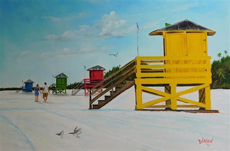 The Siesta Key Lifeguard Stands Painting By Lloyd Dobson Fine Art America