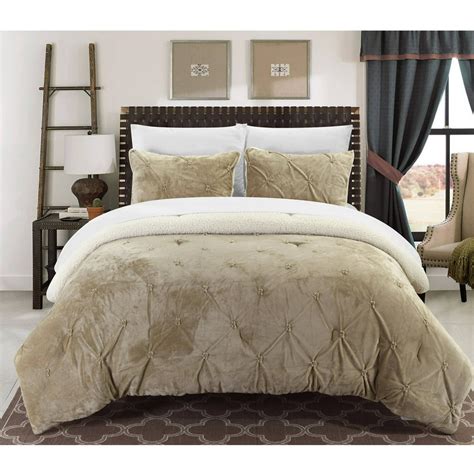 Chic Home Chiara 2 Piece Solid Color Comforter Set Twin X Long Beige