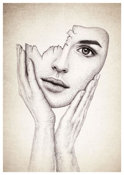Broken Mask By Francesca Sullivan Pencil Drawing Images Meaningful