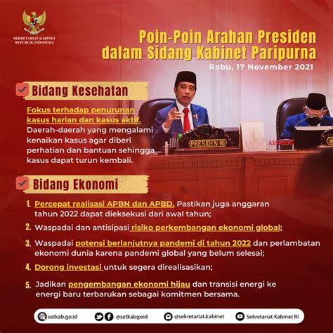 Sekretariat Kabinet Republik Indonesia Poin Poin Arahan Presiden Ri
